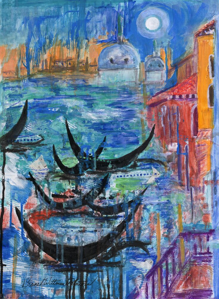 Oh Venezia - how i love you, original painting by Three Feathers Art